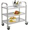 Amgood 34 in. Long x 18 in. Wide Stainless Steel Dining Cart-3 Shelf Heavy Duty Utility Cart on Wheels AMG RP3-2 CART - alternate 8